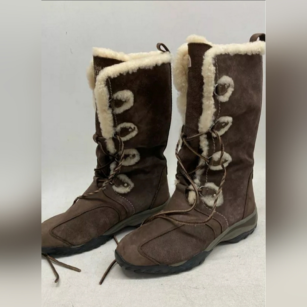 The North Face Abby II Tall Brown Waterproof Snow Winter Boots Sz 9